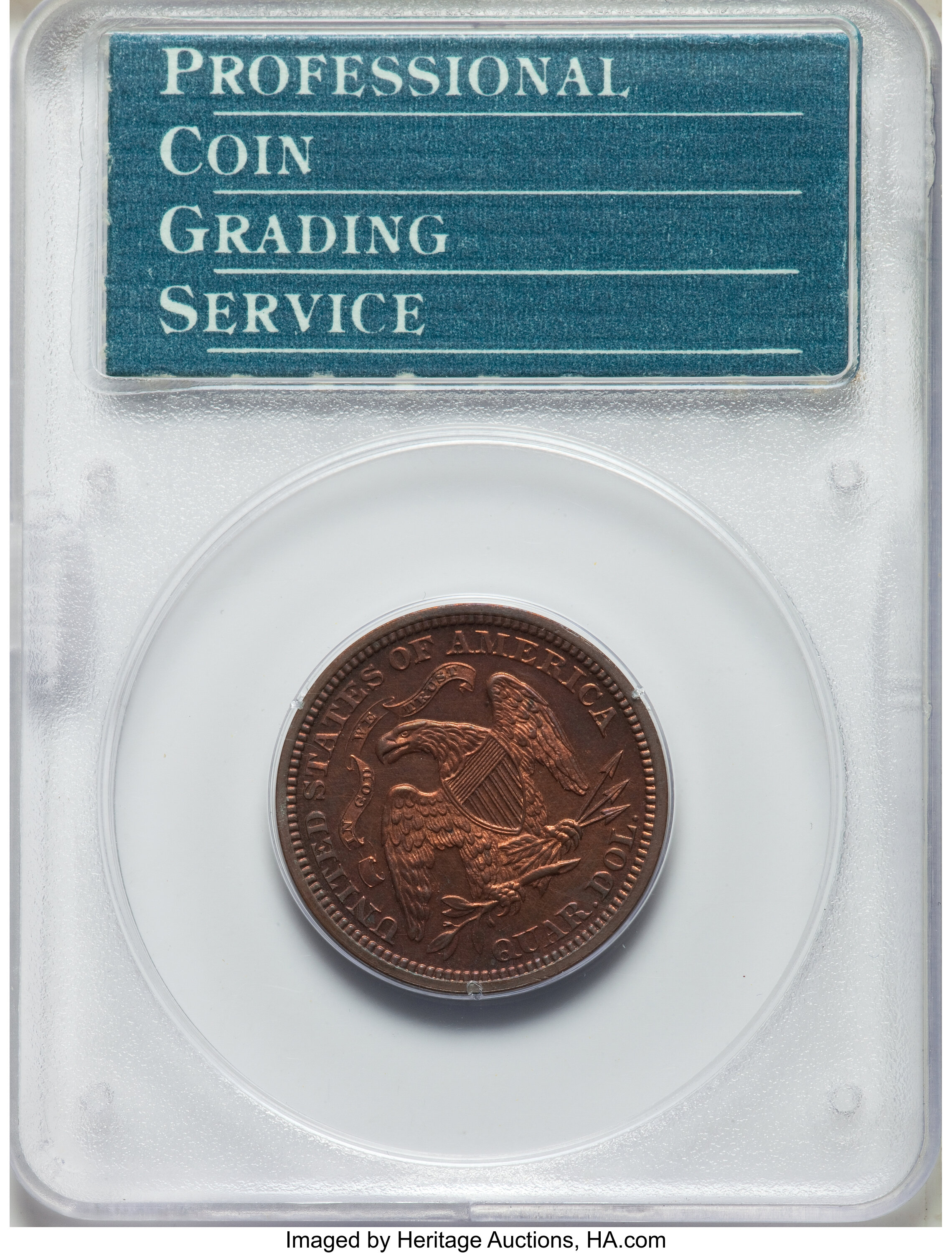 image for: 1870 25C Quarter Dollar, Judd-885, Pollock-983, Low R.7, PR63 Brown PCGS. CAC. The obverse depicts a William Barber portrai...