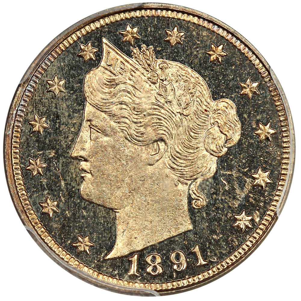 image for: 1891 5c PCGS Proof 64+ DCAM