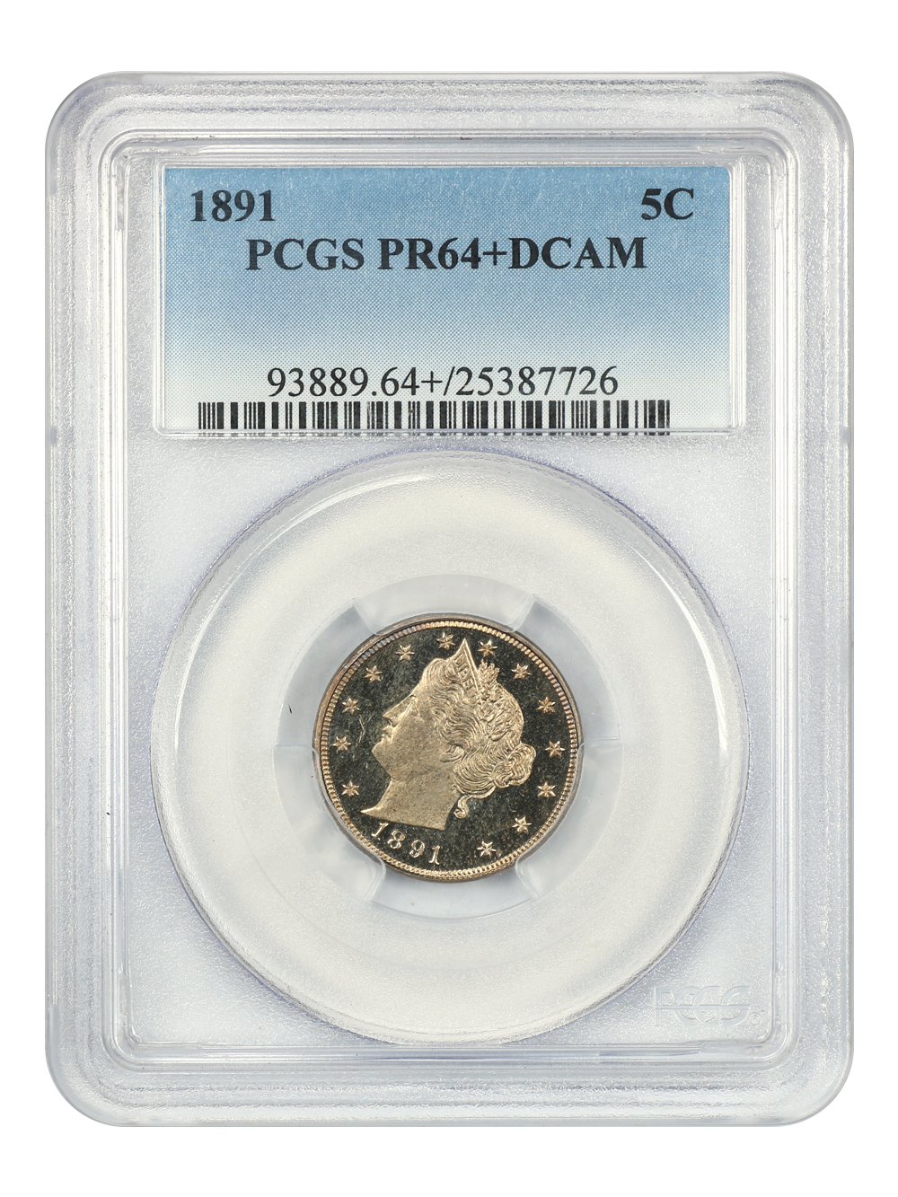 image for: 1891 5c PCGS Proof 64+ DCAM