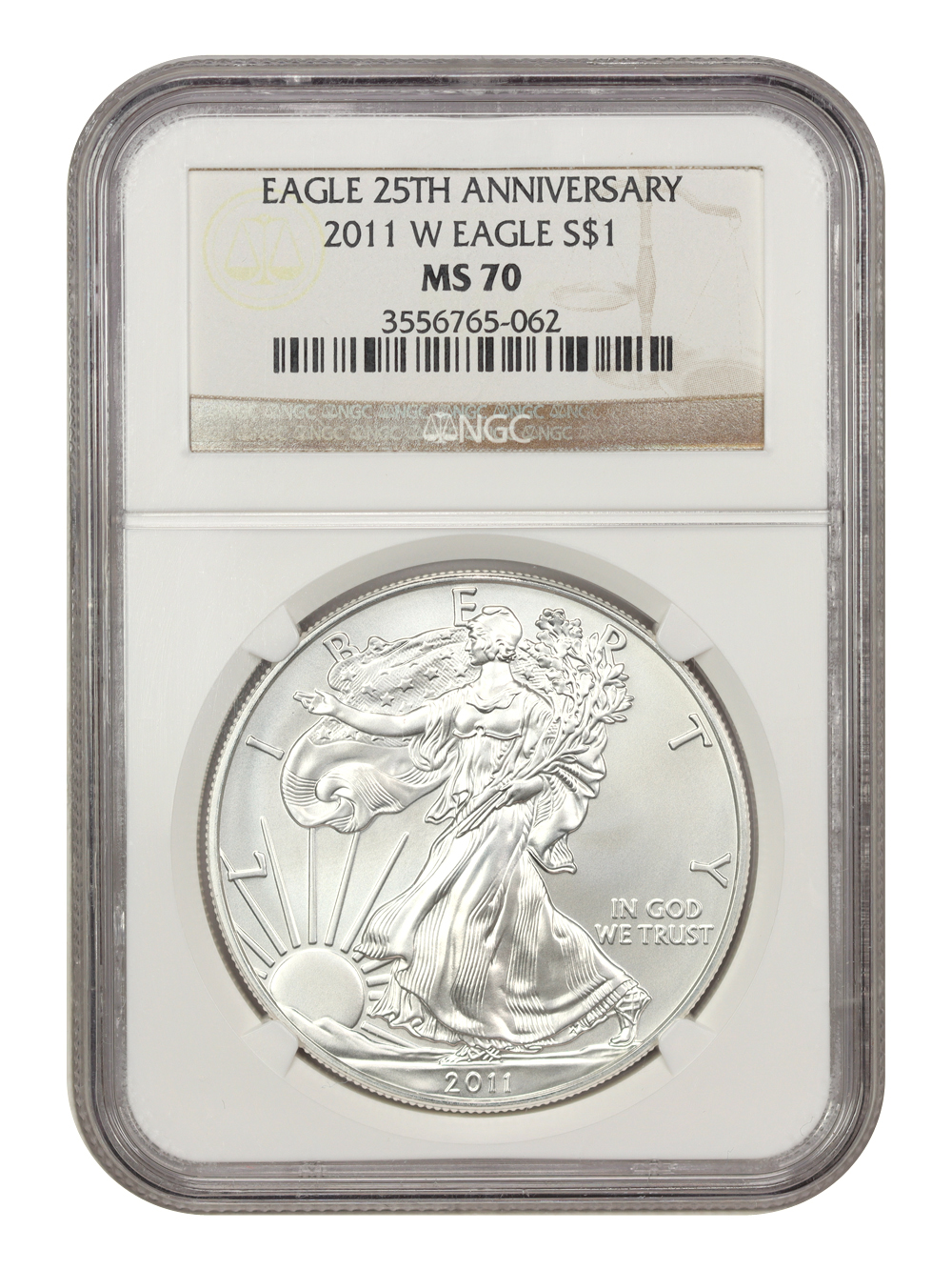 image for: 2011-W Silver Eagle $1 NGC MS70 (25th Anniversary)