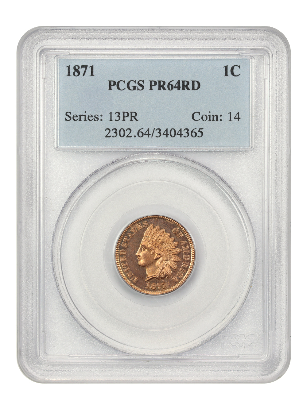 image for: 1871 1c PCGS Proof 64 RD