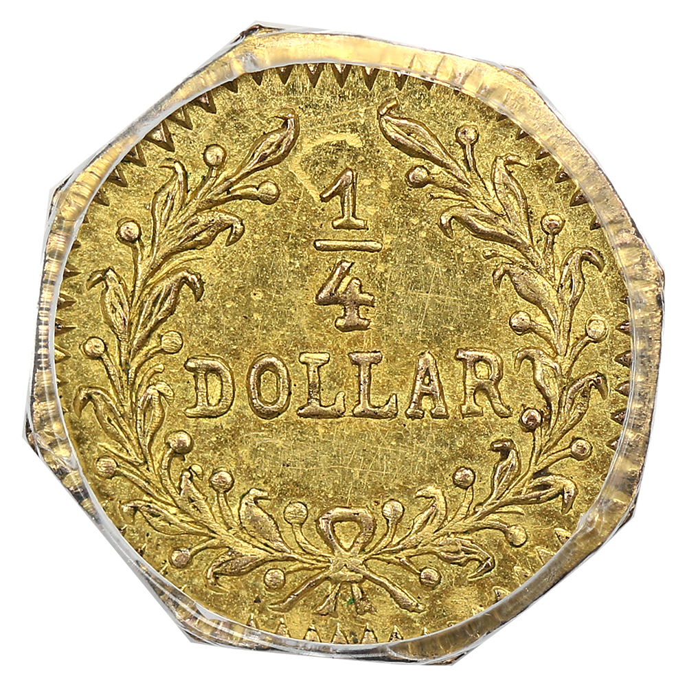 image for: 1881 Cal. Gold 25c PCGS MS64 (BG-799O)
