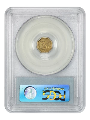 image for: No Date Cal Gold $1 PCGS AU58 (Octagonal Humbert Eagle Reverse BG-501)