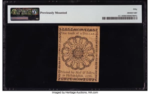 image for: Continental Currency February 17, 1776 $1/6 PMG About Uncirculated 50....