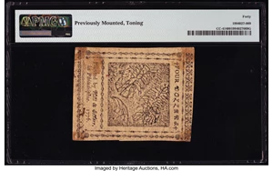 image for: Continental Currency July 22, 1776 $4 PMG Extremely Fine 40....