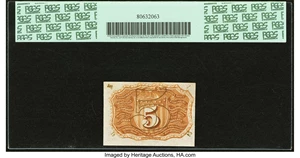 image for: Fr. 1235 5¢ Second Issue PCGS New 61....
