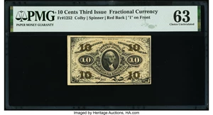 image for: Fr. 1252 10¢ Third Issue PMG Choice Uncirculated 63....