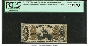 image for: Fr. 1356 50¢ Third Issue Justice PCGS Choice About New 55PPQ....