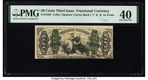 image for: Fr. 1363 50¢ Third Issue Justice PMG Extremely Fine 40....