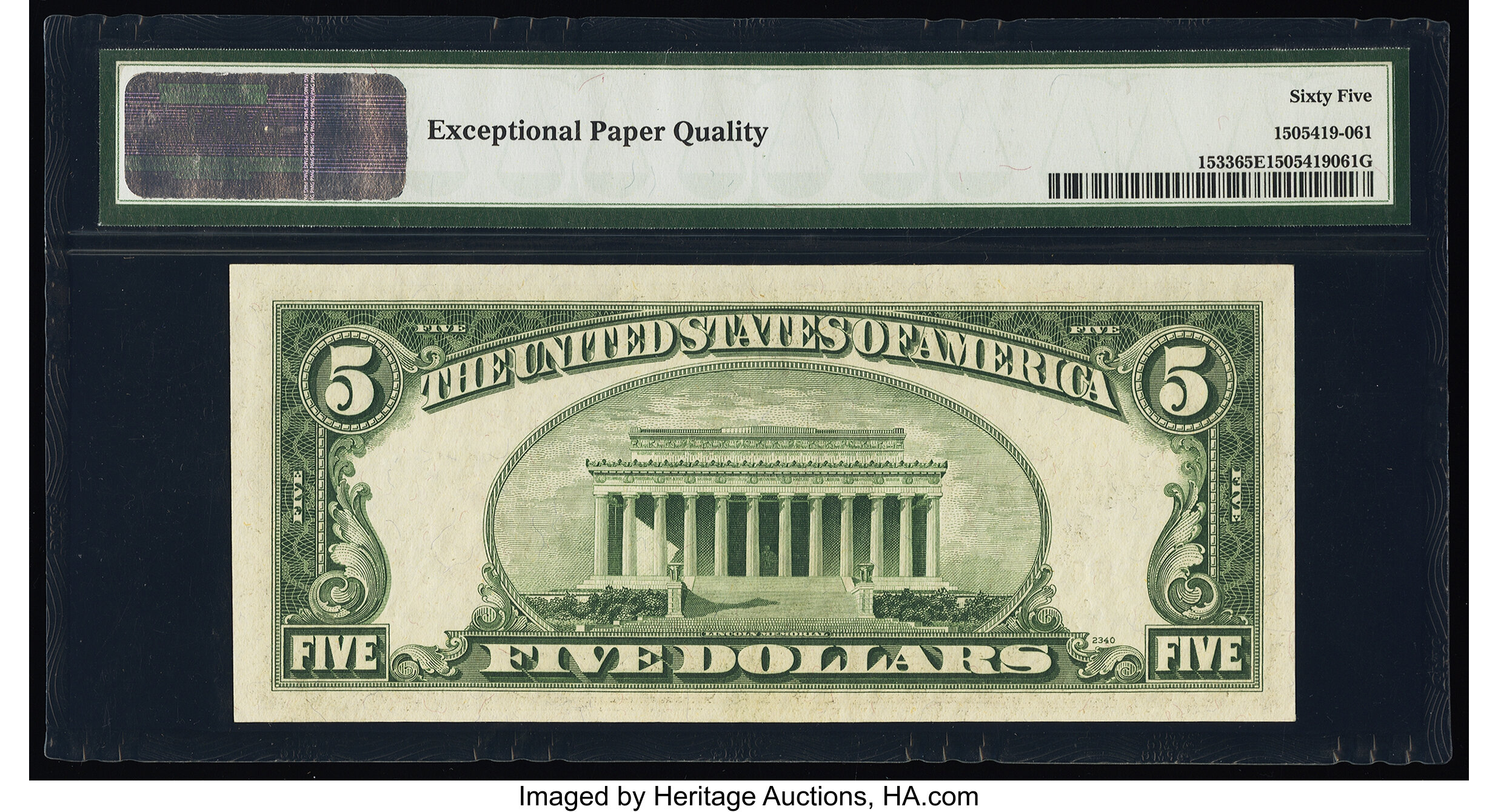 image for: Fr. 1533 $5 1953A Legal Tender Note. PMG Gem Uncirculated 65 EPQ....