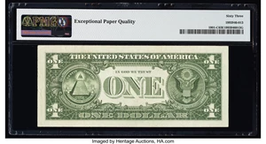 image for: Fifty Million Serial Number Fr. 1901-C $1 1963A Federal Reserve Note. PMG Choice Uncirculated 63 EPQ....