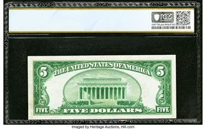 image for: Fr. 1951-B $5 1928A Federal Reserve Note. PCGS Banknote Gem Unc 66 PPQ....