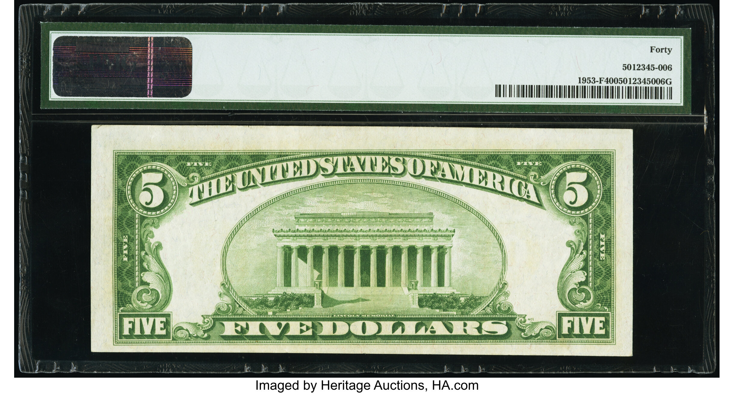image for: Fr. 1953-F $5 1928C Federal Reserve Note. PMG Extremely Fine 40....
