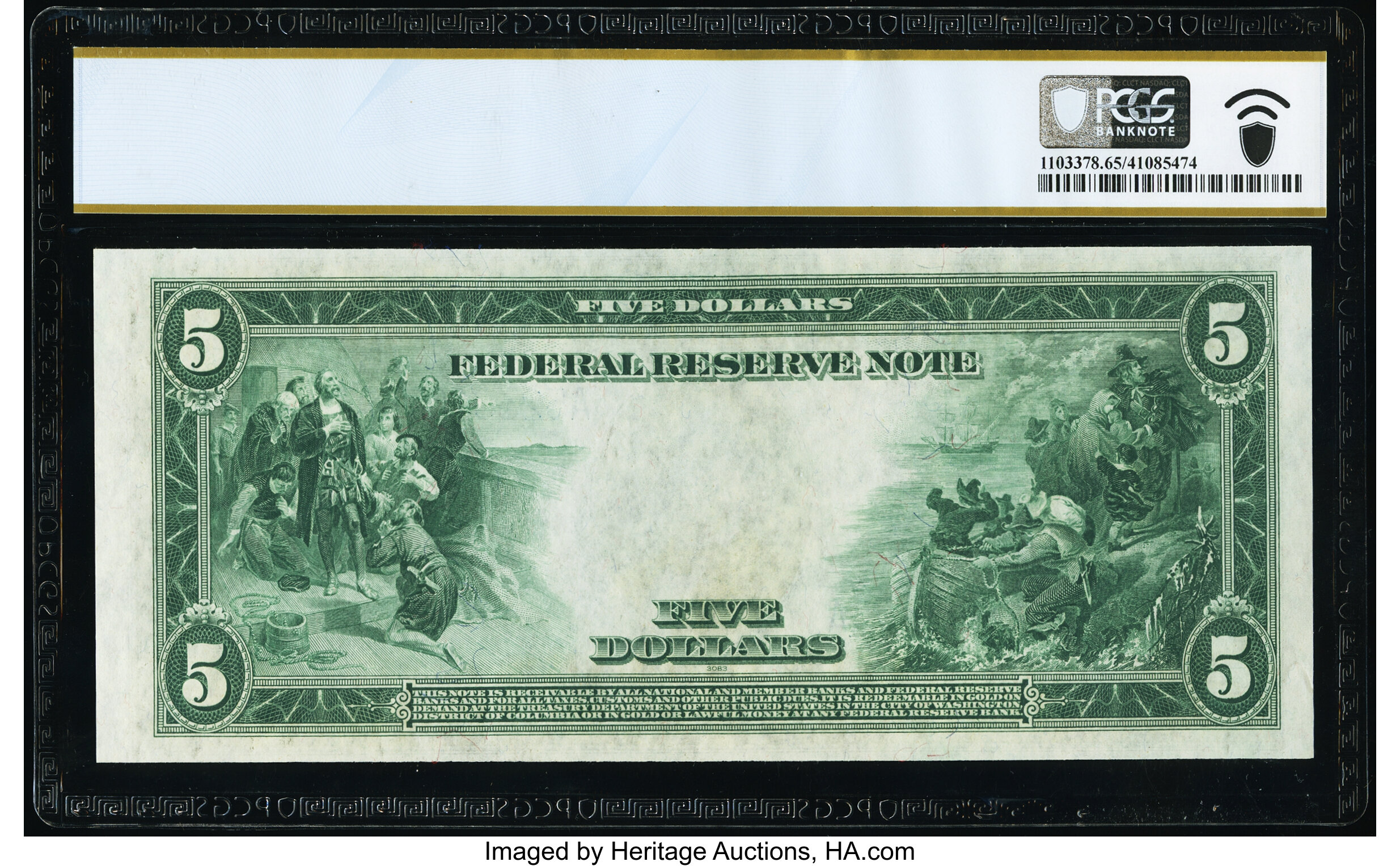 image for: Fr. 847a $5 1914 Federal Reserve Note PCGS Banknote Gem Unc 65 PPQ....
