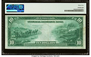 image for: Fr. 930 $10 1914 Federal Reserve Note PMG Choice Very Fine 35....