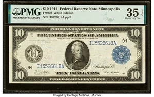 image for: Fr. 939 $10 1914 Federal Reserve Note PMG Choice Very Fine 35 EPQ....