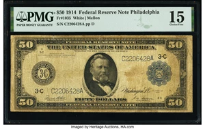 image for: Fr. 1035 $50 1914 Federal Reserve Note PMG Choice Fine 15....