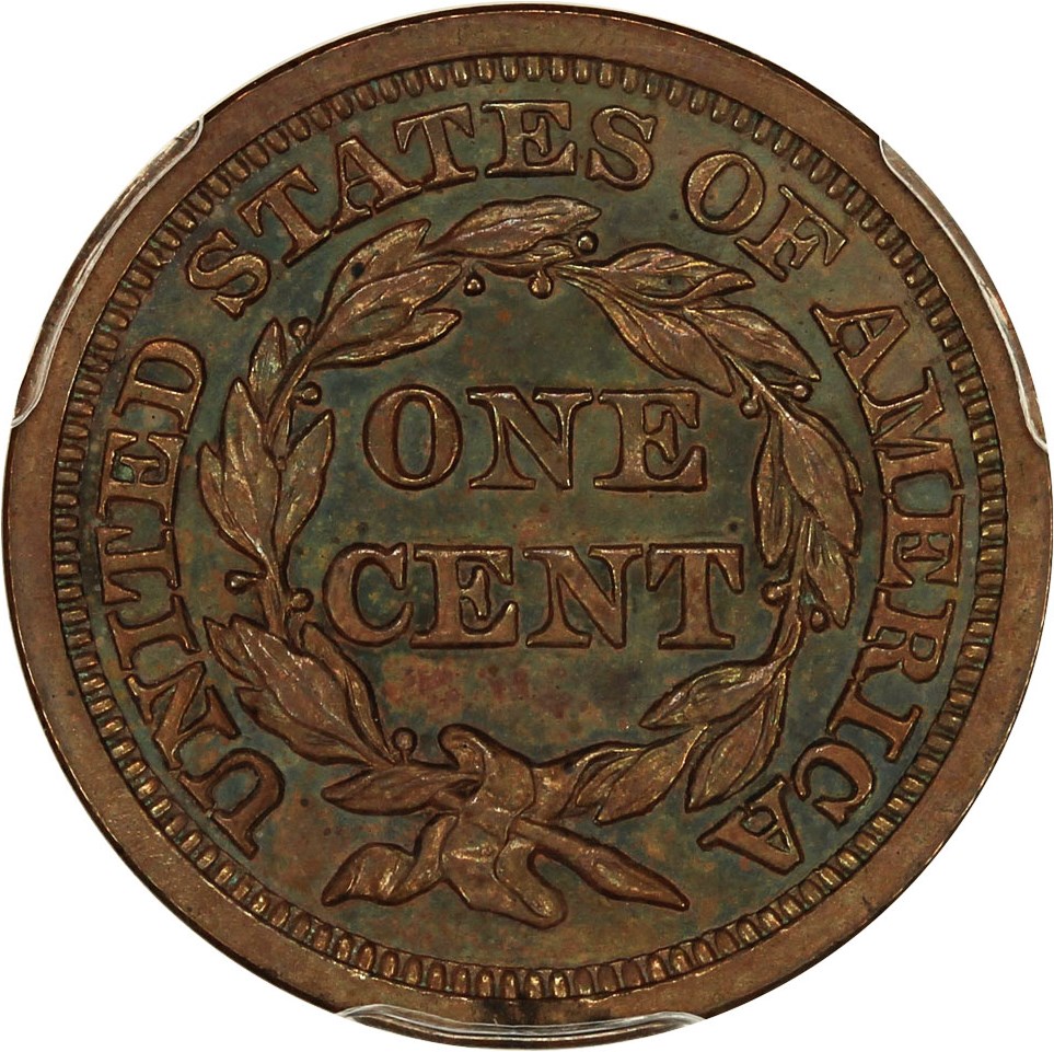 image for: 1856 1c PCGS/CAC Proof 64 BN (Slanted 5) ex: D.L. Hansen