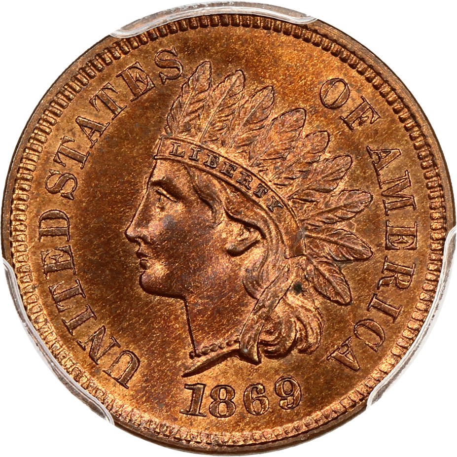 image for: 1869/9 1c PCGS/CAC MS65 RB (RPD  FS-301  S-3) ex: D.L. Hansen