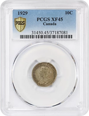 image for: Canada: 1929 10C PCGS XF45 (KM #23A)