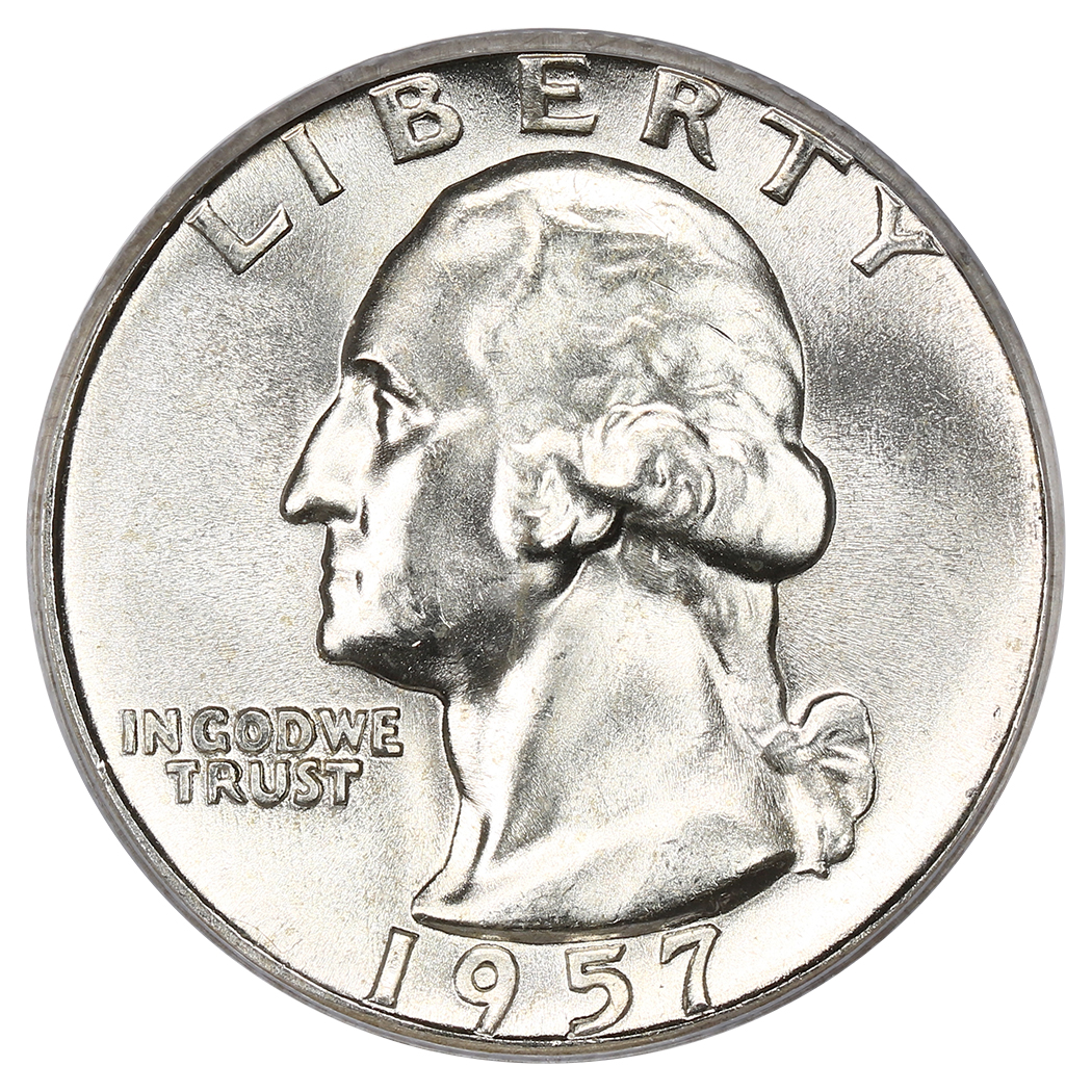 1957 25c PCGS MS65