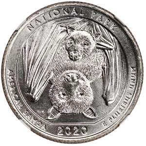 image for: 2020-W American Samoa 25c NGC MS65 (First Release WWII Privy Mark)