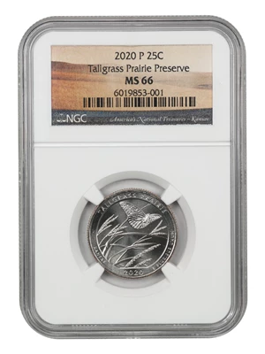 image for: 2020-P Tallgrass Prarie 25c NGC MS66