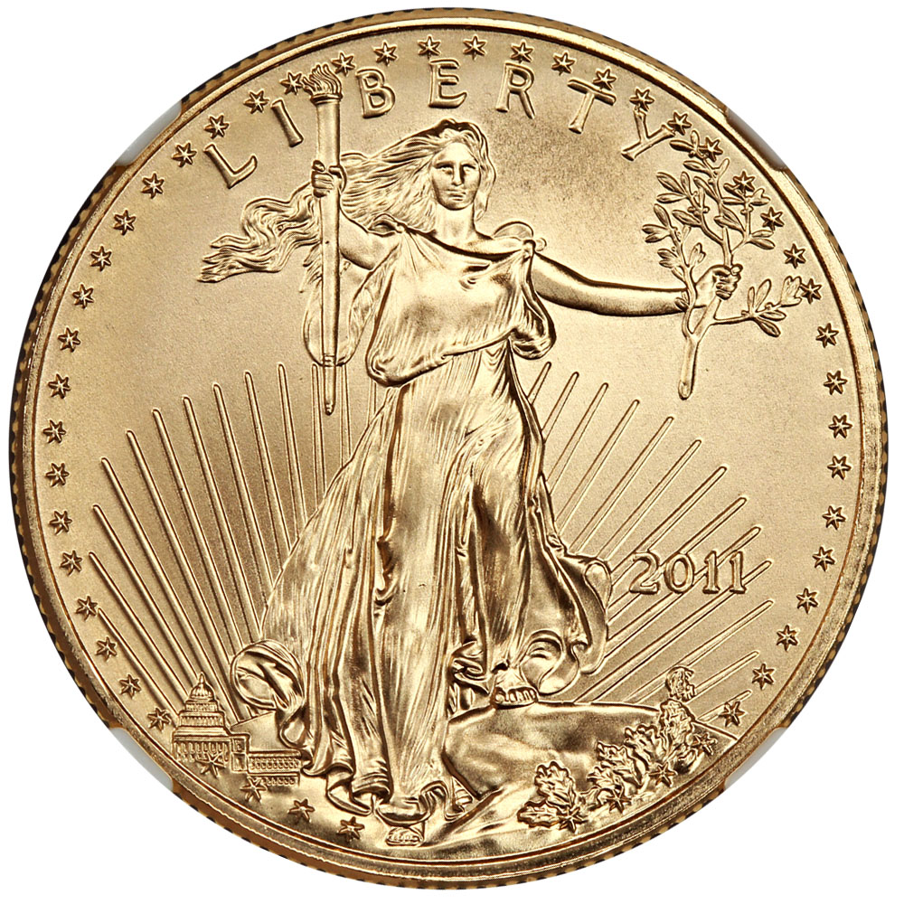 image for: 2011 Gold Eagle $25 NGC MS70 (25th Anniversary)