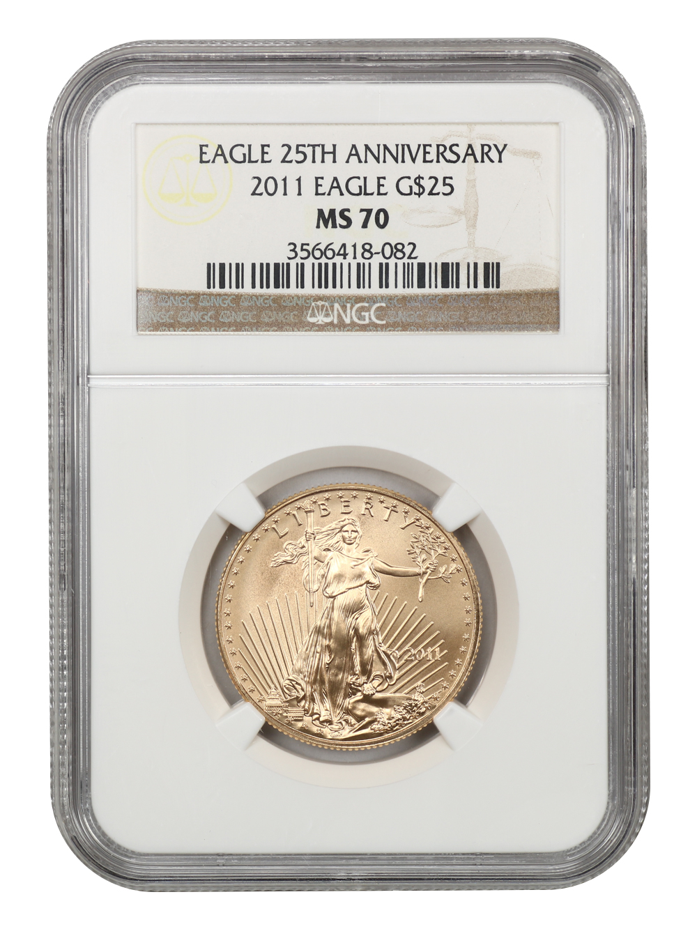 image for: 2011 Gold Eagle $25 NGC MS70 (25th Anniversary)