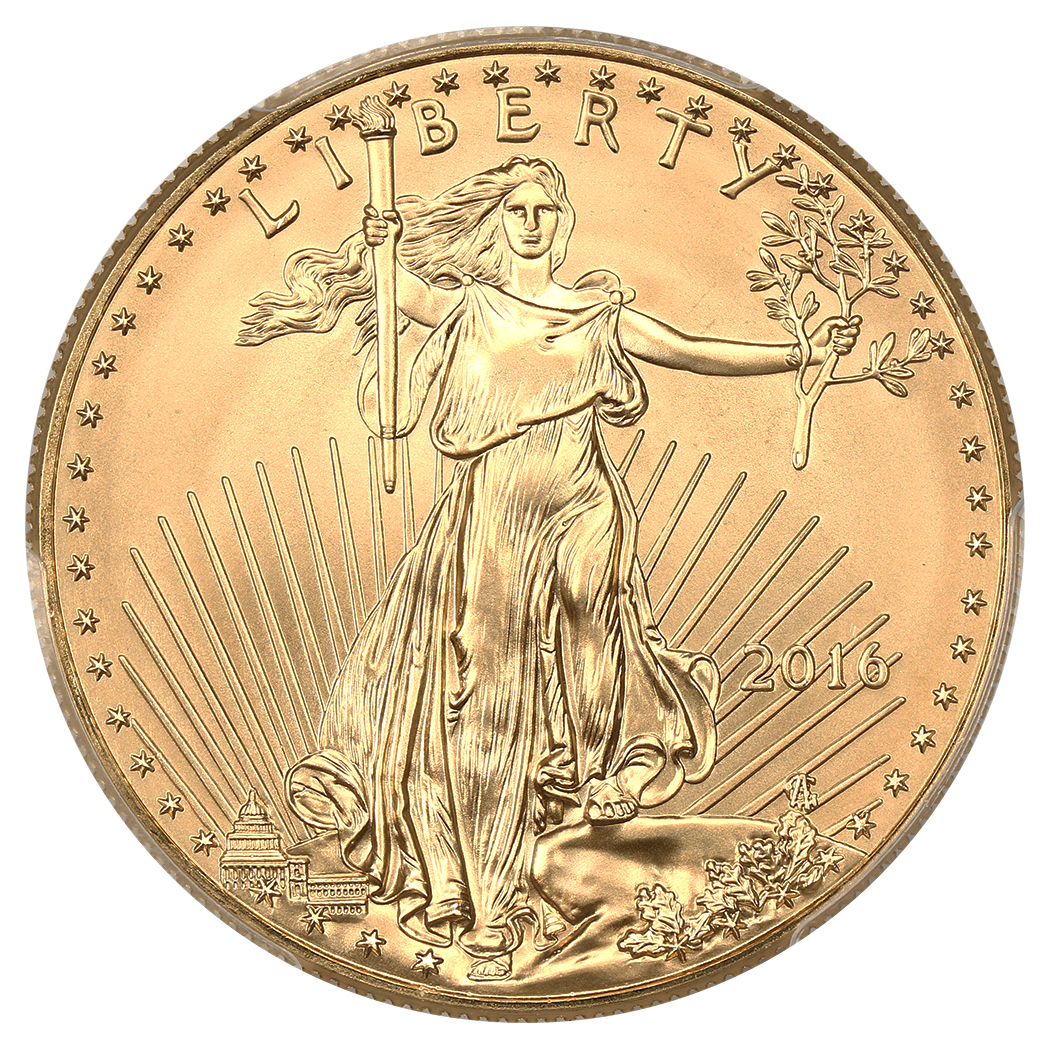 image for: 2016 Gold Eagle $50 PCGS MS69 (First Strike  30th Anniversary)