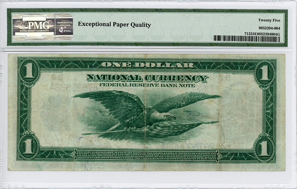 image for: FR. 713 1918 $1 FRBN New York PMG Very Fine 25 EPQ