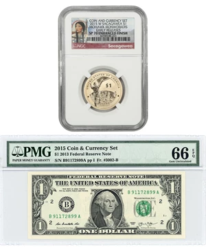 image for: 2015 Coin and Currency Set: NGC/PMG SP70/MS66EPQ Enhanced Finish (Early Releases)