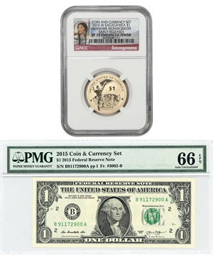 image for: 2015 Coin and Currency Set: NGC/PMG SP70/MS66EPQ Enhanced Finish (Early Releases)