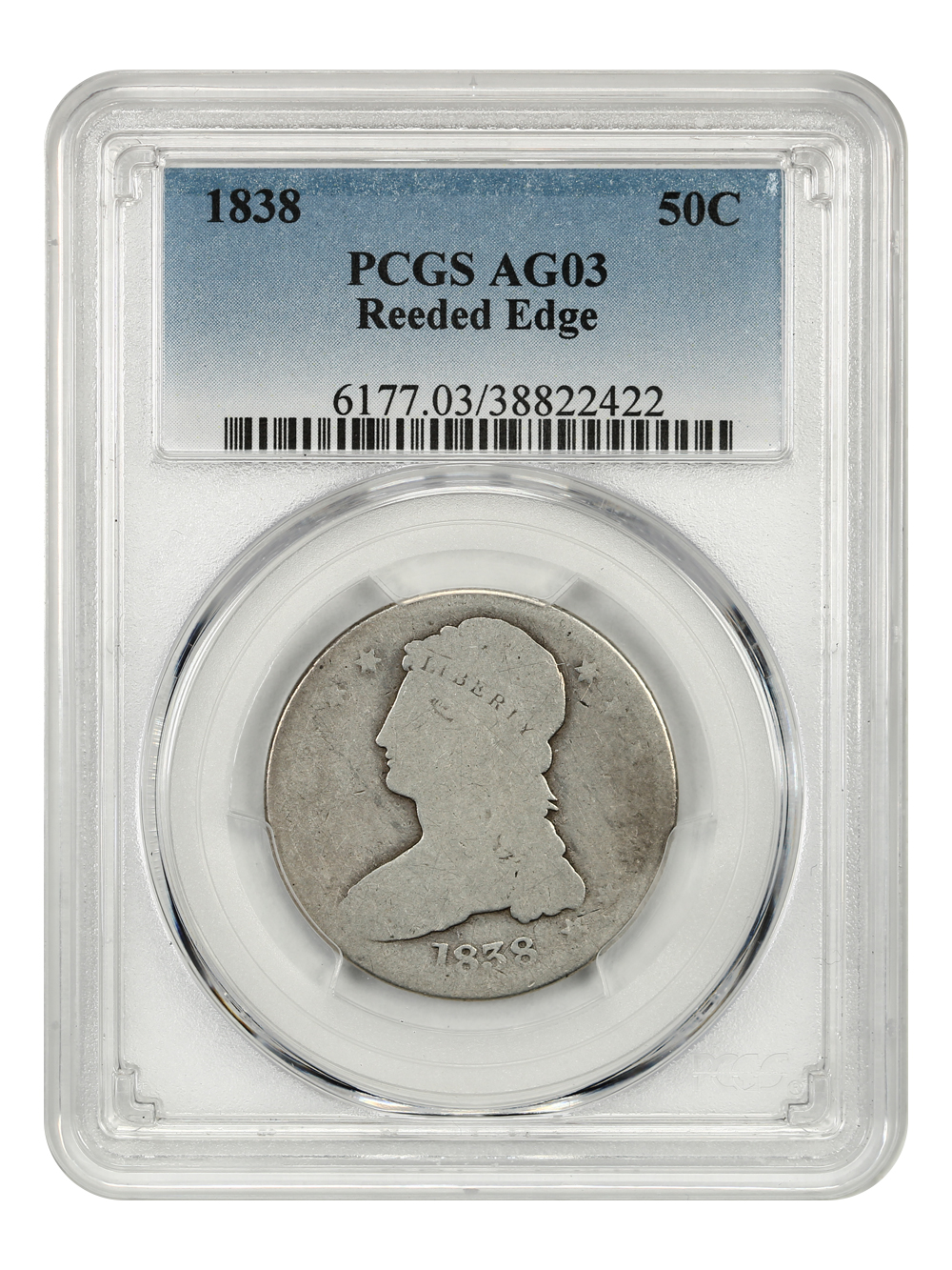 1838 50c Reeded Edge F12 thumbnail 16
