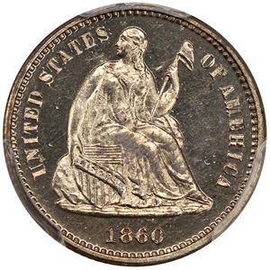 image for: 1860 H10C PCGS Proof 64 CAM ex: D.L. Hansen