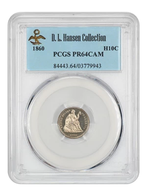 image for: 1860 H10C PCGS Proof 64 CAM ex: D.L. Hansen