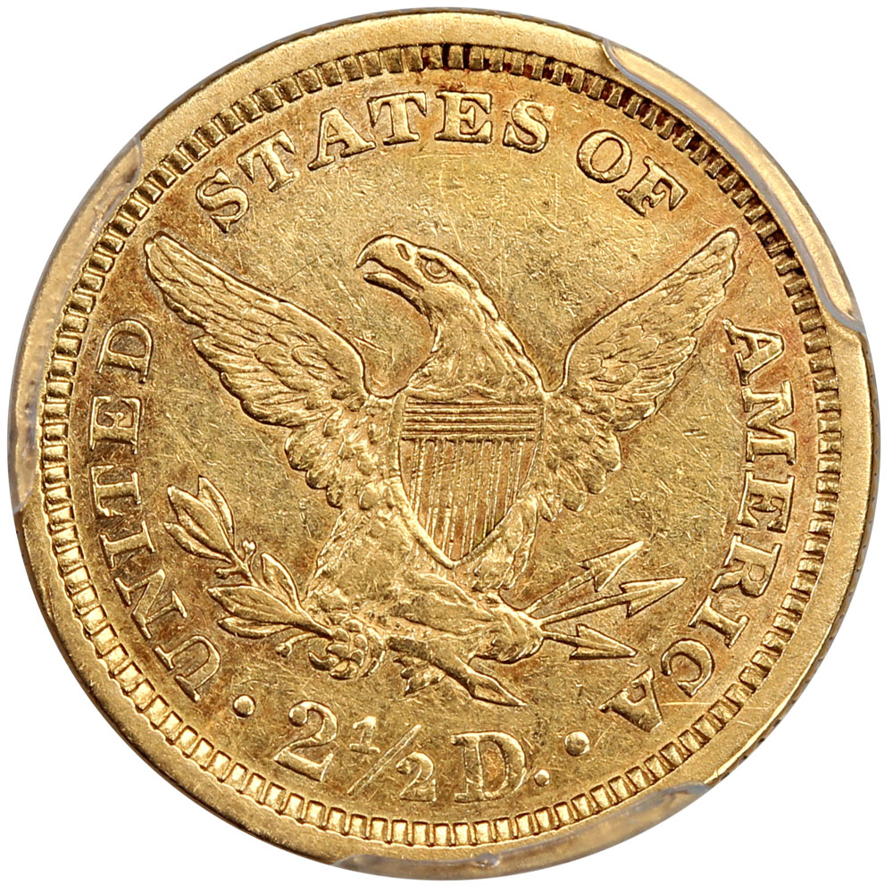 image for: 1866 $2 1/2 PCGS AU55 ex: D.L. Hansen