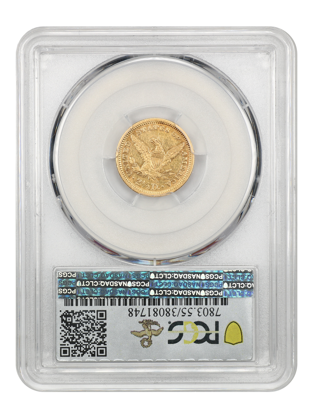 image for: 1866 $2 1/2 PCGS AU55 ex: D.L. Hansen