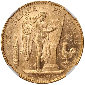 image for: France: 1904-A Angel 50 Fr NGC MS60 (KM-831)