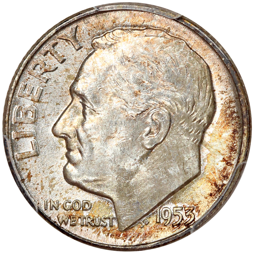 image for: 1953 10c PCGS MS66 FB