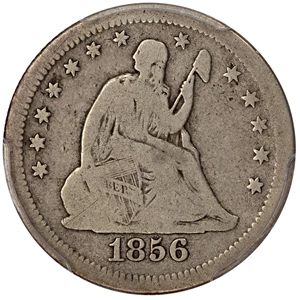 image for: 1856-S/S 25c PCGS VG-08 (Large/Small S)