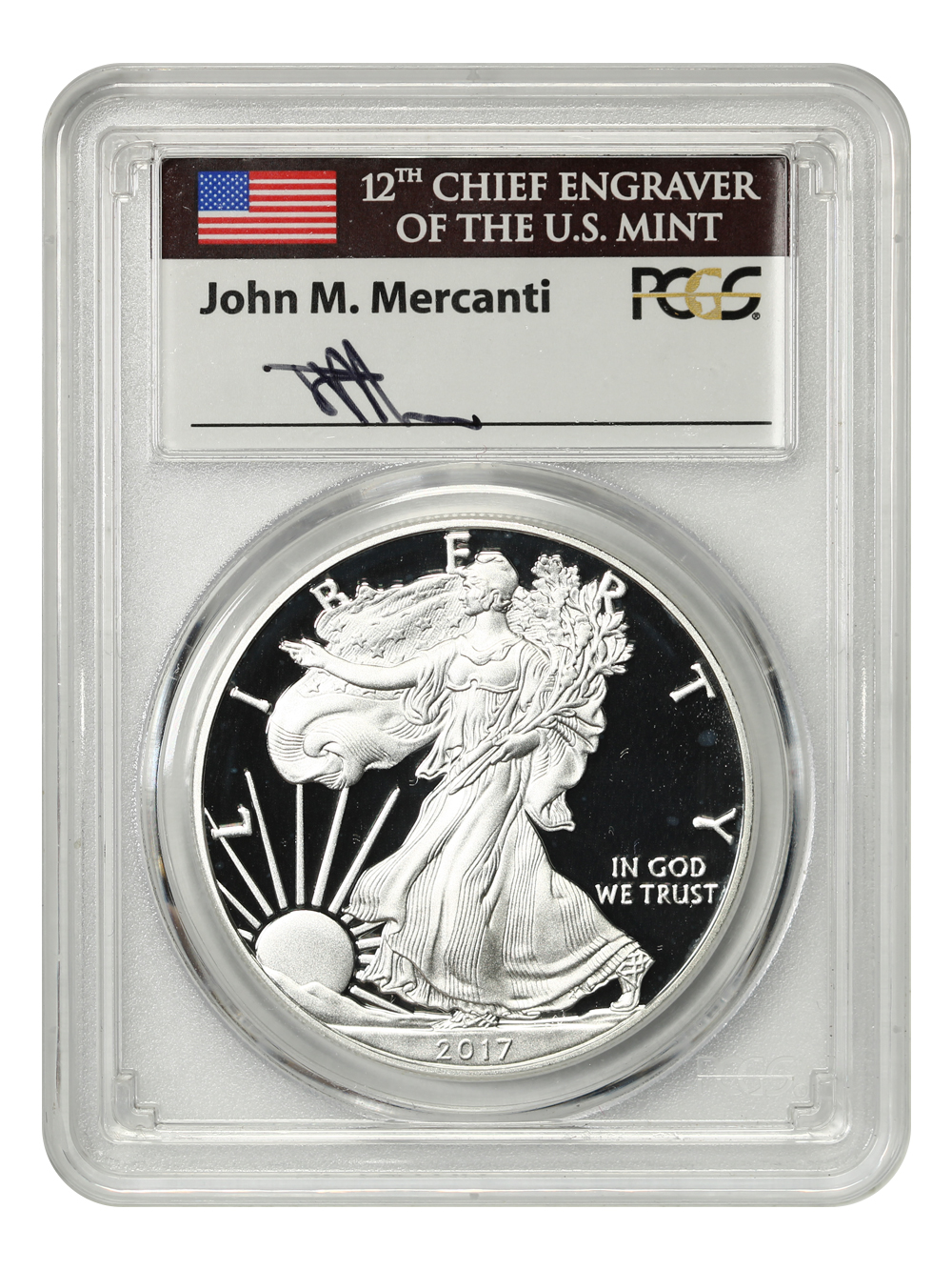 image for: 2017-S Silver Eagle $1 PCGS PR70DCAM (Congratulations Set  First Day of Issue)