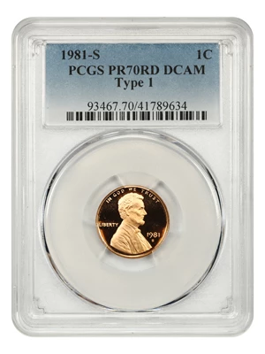 image for: 1981-S 1c PCGS Proof 70 RD DCAM (Type 1)
