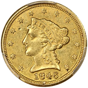 image for: 1846-C $2 1/2 PCGS AU55