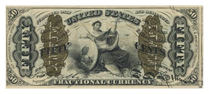 image for: FR. 1366 Fractional Currency 50 cent Justice PCGS Extremely Fine 40PPQ (Third Issue)