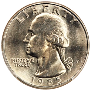 image for: 1985-D 25c PCGS MS67