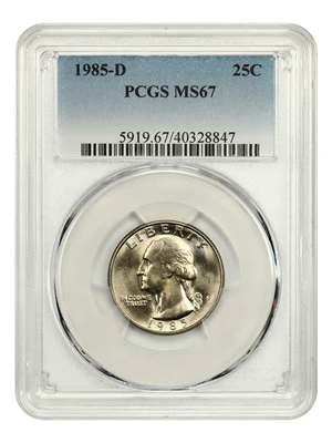image for: 1985-D 25c PCGS MS67