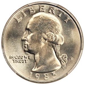 image for: 1985-D 25c PCGS MS67