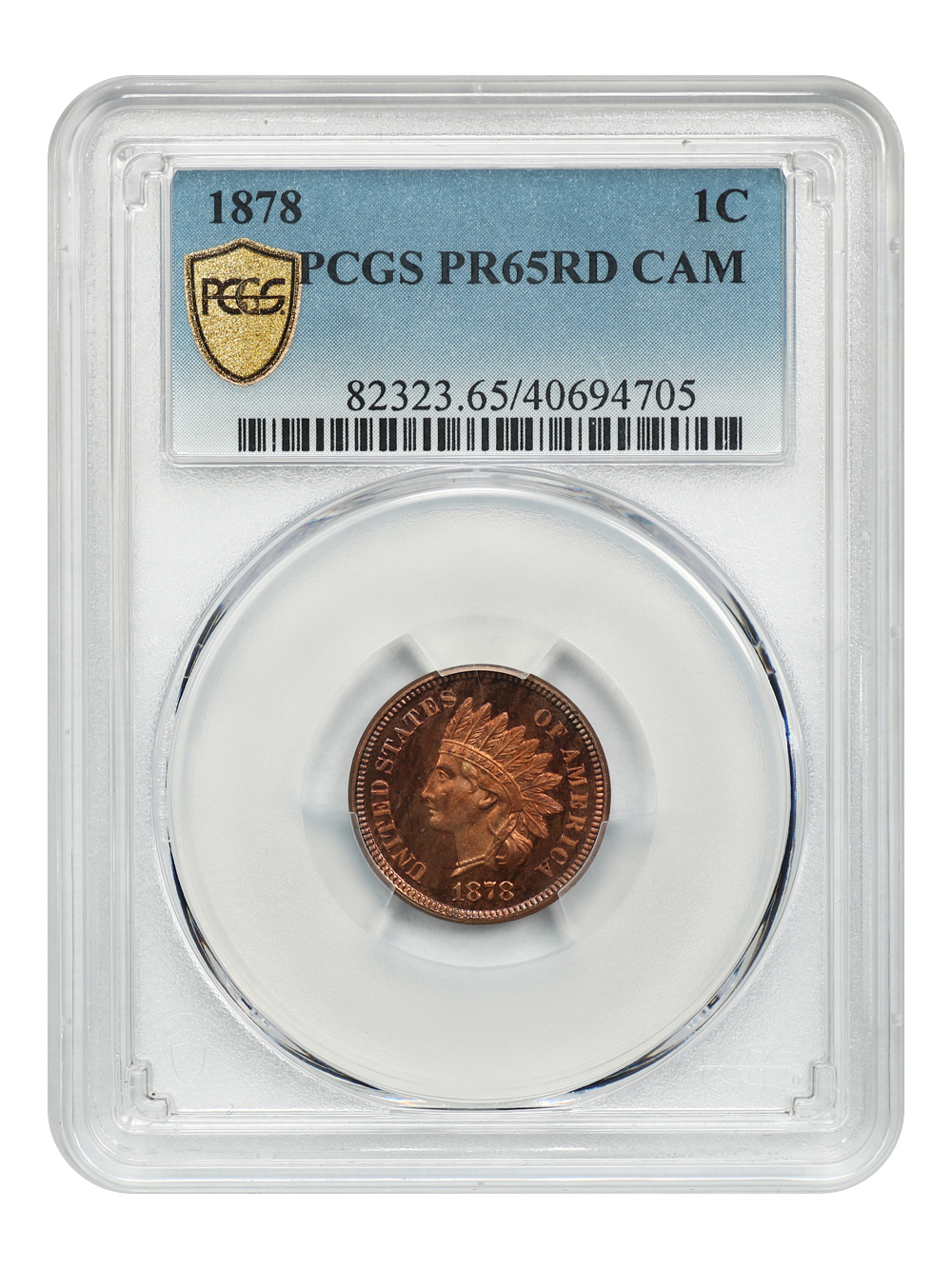 image for: 1878 1c PCGS Proof 65 RD CAM