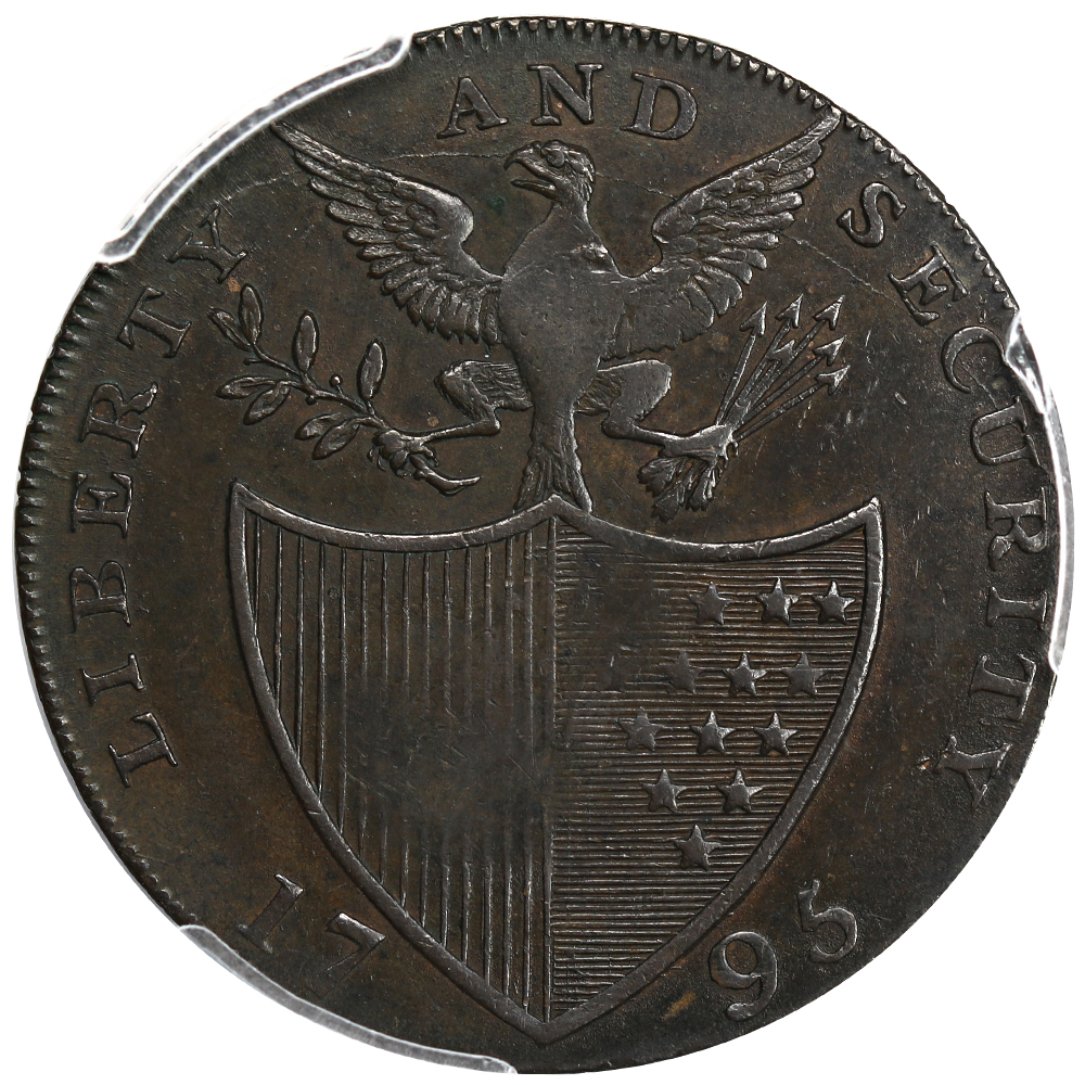 image for: 1795 Washington LIBERTY AND SECURITY 1/2 P PCGS XF45 (BIRMINGHAM Edge)